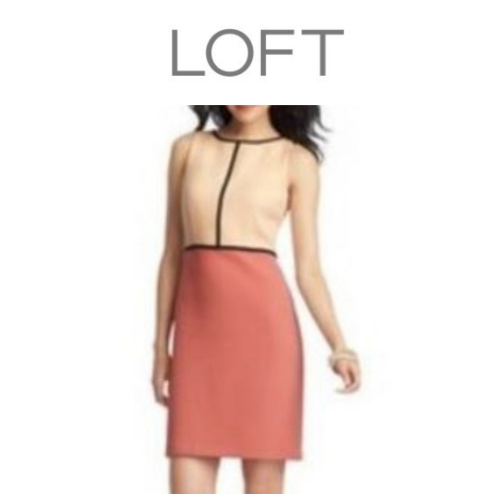 LOFT colorblock shift dress